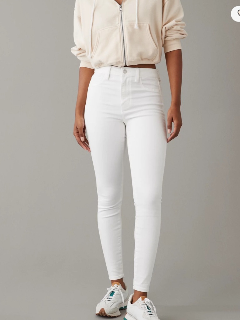 American Eagle Outfitters White High-Rise Skinny Jeans